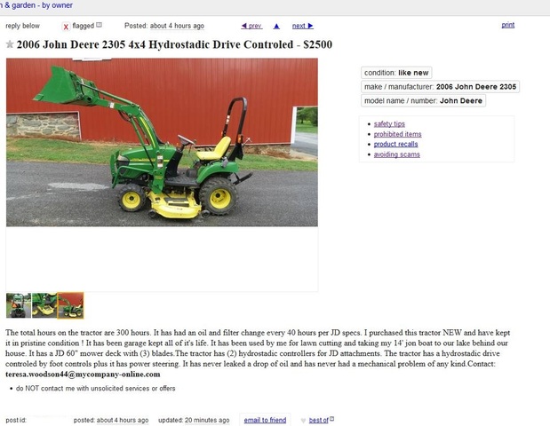 Craigslist - Oh Boy - non tractor related discussion ...