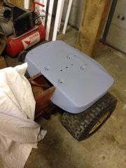 fender pan with primer on tractor