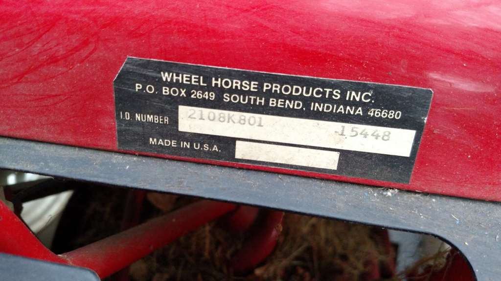 Wheel horse serial number outlet
