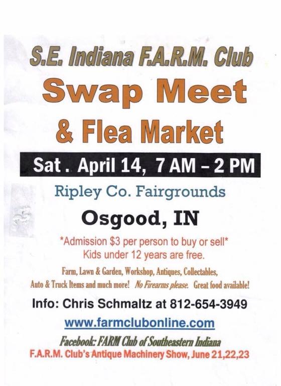 Ripley County, Indiana Swap Meet is good, Indiana April 14, 2018