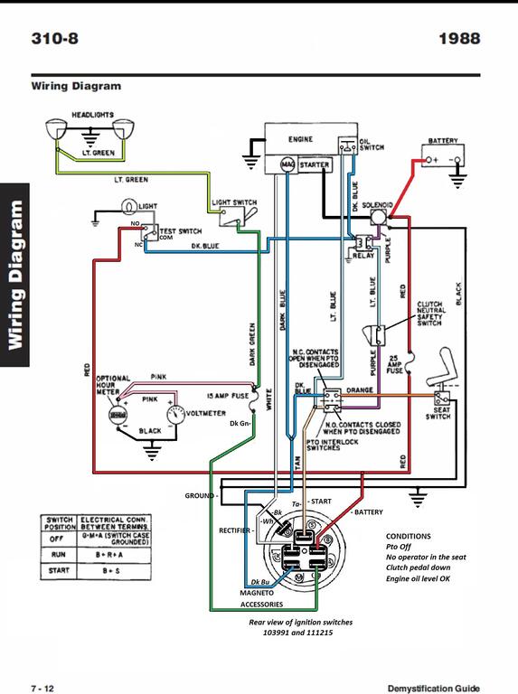 310-8 not turning over with the key - Wheel Horse Electrical ...