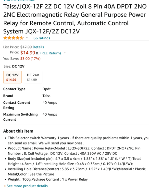 1490906869_Screenshot2021-12-28at15-45-55TaissJQX-12F2ZDC12VCoil8Pin40ADPDT2NO2NCElectromagneticRelayGeneralPurpose....png.4c5f6d58ca2c7440a7789f1bee2f79b2.png